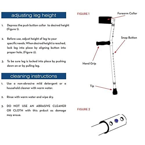 Youth - Child Forearm Crutches Adjustable 3 ¼ inch Full Cuff - OrthoStix (Ros...