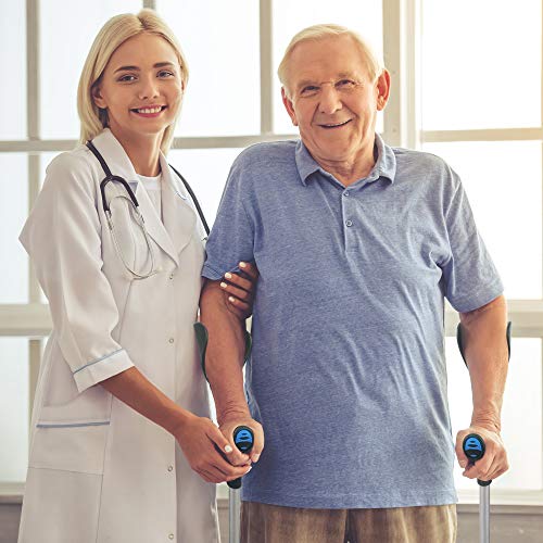 ORTONYX Forearm Crutches 1 Pair - Ergonomic Handle with Comfy Grip - High Den...