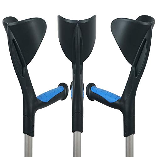 ORTONYX Forearm Crutches 1 Pair - Ergonomic Handle with Comfy Grip - High Den...
