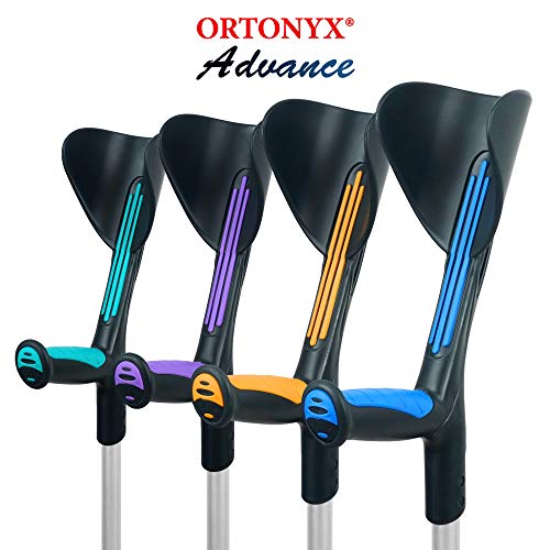 ORTONYX Forearm Crutches 1 Pair - Ergonomic Handle with Comfy Grip - High Den...