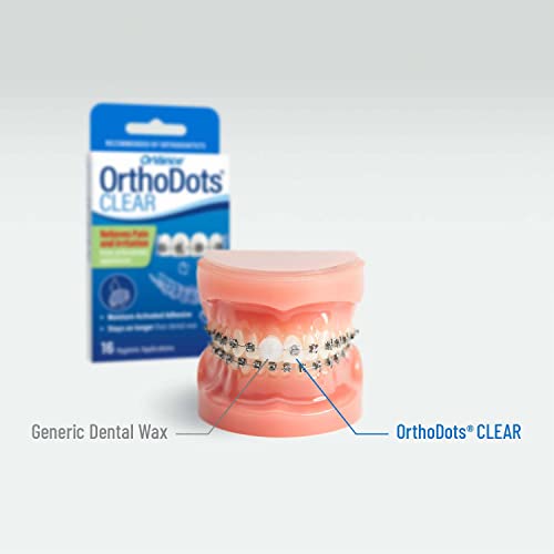 OrthoDots CLEAR (24 Count) - Moisture Activated, Silicone Dental Wax Alternat...