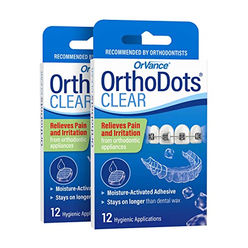 OrthoDots CLEAR (24 Count) - Moisture Activated, Silicone Dental Wax Alternat...