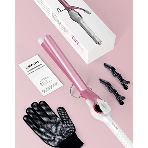 ORYNNE 3/4 Inch Curling Iron for Tighter Curls & Beach Wave, Long Barrel Cera...