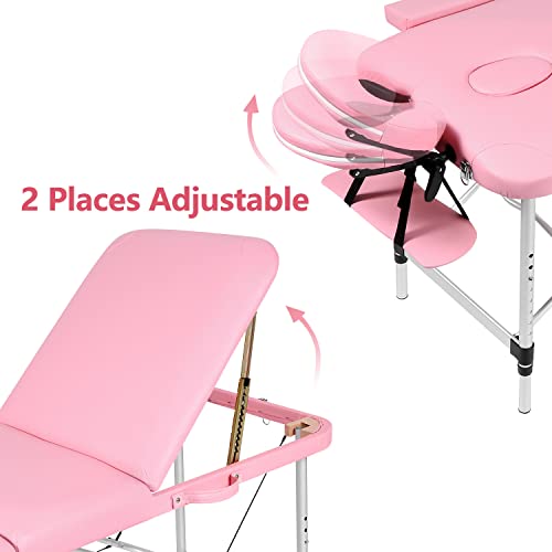 Osfvolr Massage table Portable Massage Table with 3 Folding, Fold Up Spa Bed ...