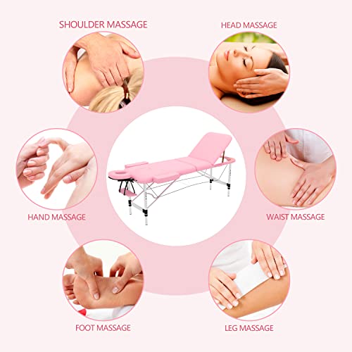 Osfvolr Massage table Portable Massage Table with 3 Folding, Fold Up Spa Bed ...