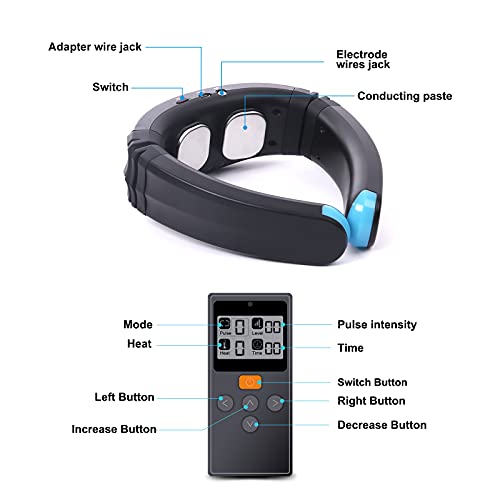Neck Massager with Heat (FDA-Cleared) Neck Relax EMS &TENS Therapy with Heat ...