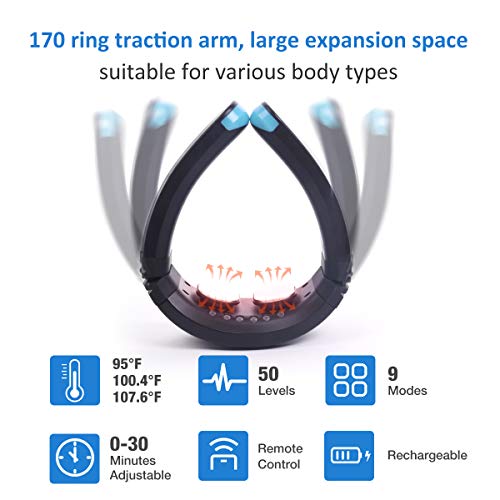 Neck Massager with Heat (FDA-Cleared) Neck Relax EMS &TENS Therapy with Heat ...