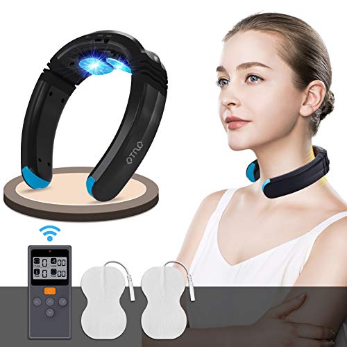 Neck Massager with Heat (FDA-Cleared) Neck Relax EMS &TENS Therapy with Heat ...