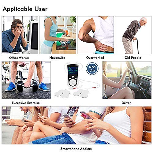 Rechargeable TENS Unit Machine - Electrical Muscle Stimulator for Pain Relief...