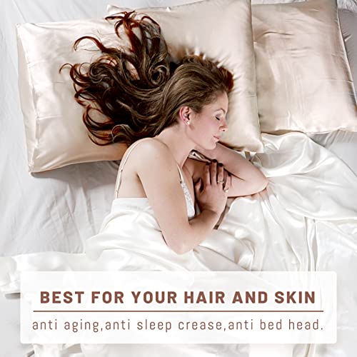 OSRAIN Pink 100% Real Silk Pillowcase for Hair and Skin with Hidden Zipper Bo...