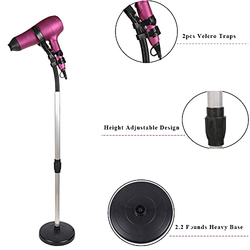 Osring Adjustable Hair Dryer Stand, Hands Free Hairdryer Holder 360 Degrees R...