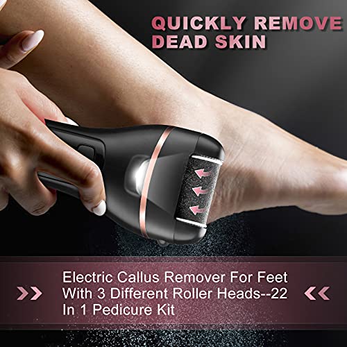Electric Callus Remover for Feet with Rechargeable Waterproof 22 in 1 Profess...