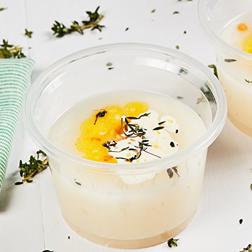 OTOR 8oz Hot/Cold Disposable Plastic Cups with Dome Lids - 50 Sets - Ice Crea...