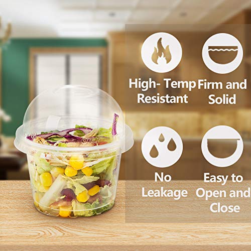 OTOR 8oz Hot/Cold Disposable Plastic Cups with Dome Lids - 50 Sets - Ice Crea...