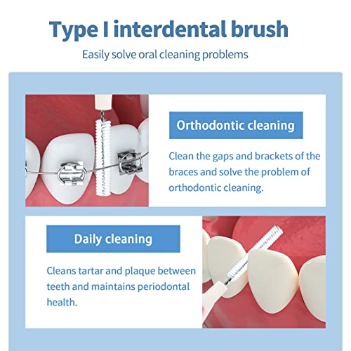 Interdental Brushes, Dental Brush Cleaner Toothpick Flossing Head Tooth Clean...