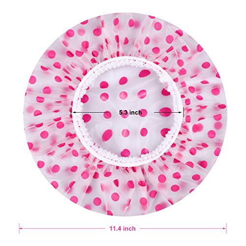 Ounic Shower Caps, 6 Pcs Waterproof Shower Caps Reusable EVA Plastic Bath Cap...