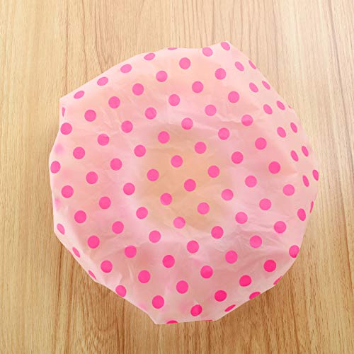 Ounic Shower Caps, 6 Pcs Waterproof Shower Caps Reusable EVA Plastic Bath Cap...