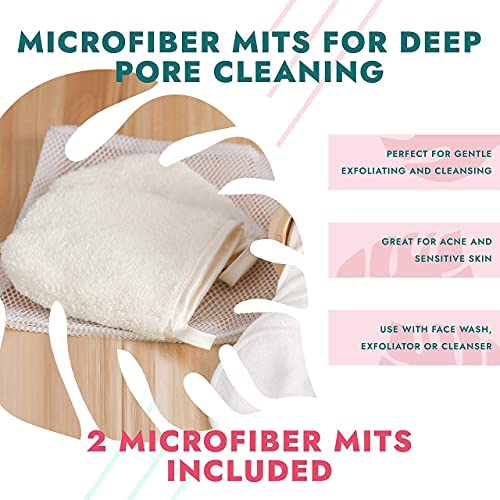 Reusable Makeup Remover Pads and Microfiber Face Cleansing Gloves | 12 Pack w...