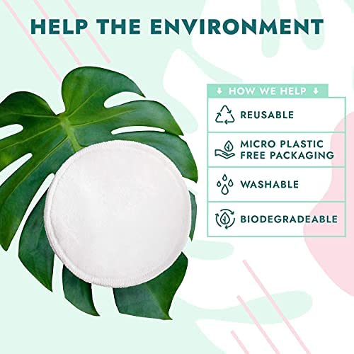 Reusable Makeup Remover Pads and Microfiber Face Cleansing Gloves | 12 Pack w...