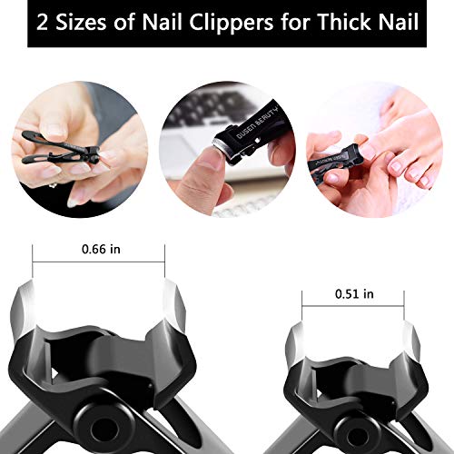 Nail Clippers for Thick Nails, Extra Wide Jaw Opening Nail Cutter for Hard To...