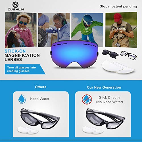 OuShiun Stick-on Magnification Bifocal Lenses Adhesive Stick Reading Lenses R...