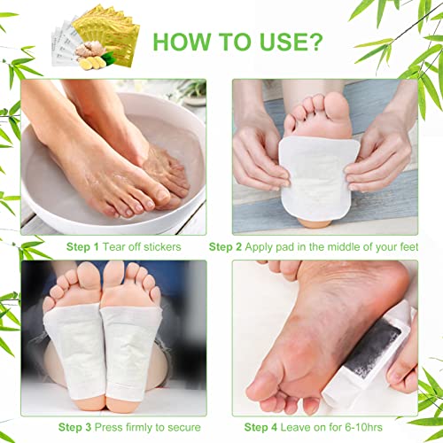 Foot Pads, 120 Pcs Outgeek Natural Bamboo Vinegar Ginger Foot Pad Foot Care P...
