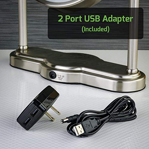 Ovente 8" Tabletop Lighted Makeup Mirror, 1X & 5X Magnifier, Double Sided Rou...