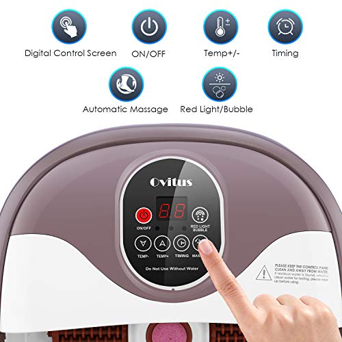 Foot Spa Bath Massager with 6 Motorized Rollers, Foot Bath Massager with Heat...