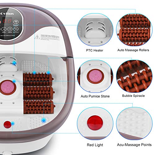 Foot Spa Bath Massager with 6 Motorized Rollers, Foot Bath Massager with Heat...