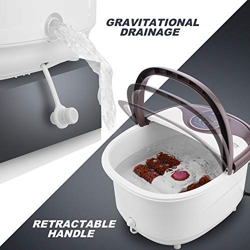 Foot Spa Bath Massager with 6 Motorized Rollers, Foot Bath Massager with Heat...