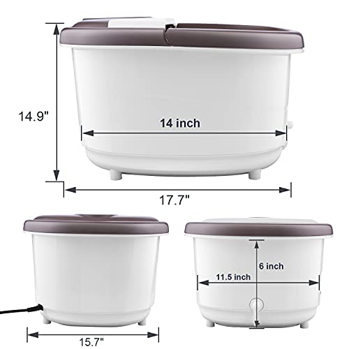 Foot Spa Bath Massager with 6 Motorized Rollers, Foot Bath Massager with Heat...