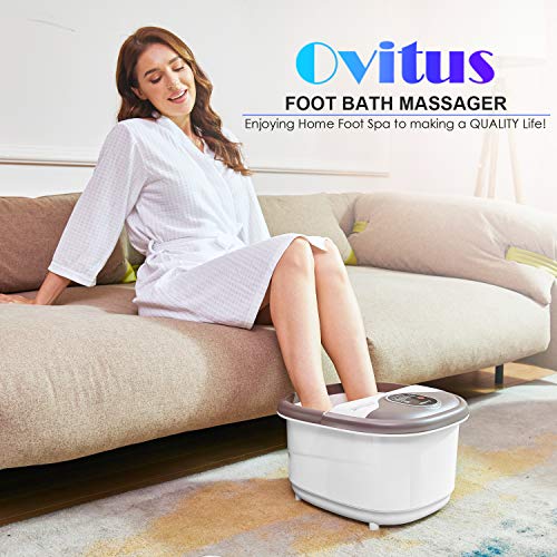 Foot Spa Bath Massager with 6 Motorized Rollers, Foot Bath Massager with Heat...