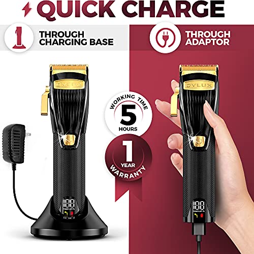 OVLUX Professional Hair Clippers for Men - Rechargeable Electric Cordless Tri...