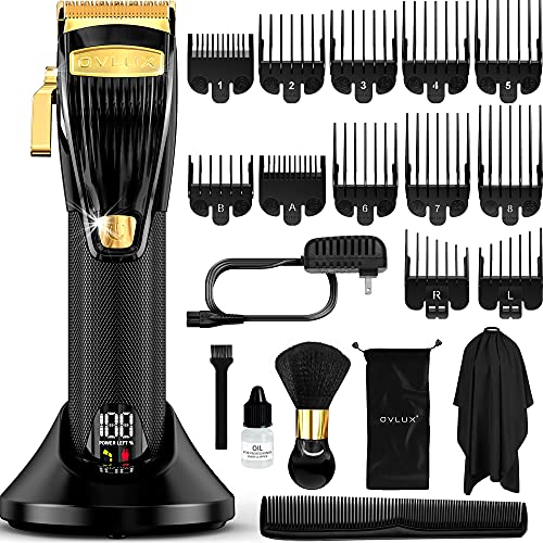 OVLUX Professional Hair Clippers for Men - Rechargeable Electric Cordless Tri...