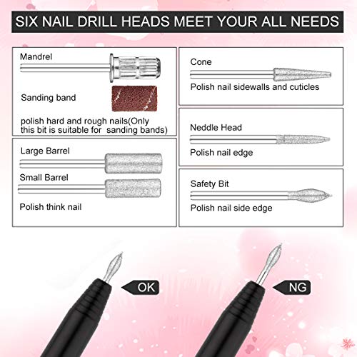 Nail Drill Kit Electric Nail File Portable Nail Drill Machine Professional Ma...