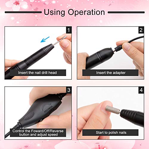 Nail Drill Kit Electric Nail File Portable Nail Drill Machine Professional Ma...