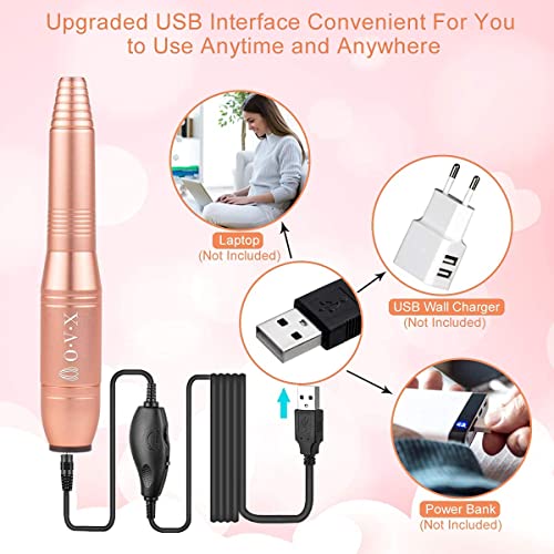 Porfessional Acrylic Nail Drill, USB Electric Nail Drill Machine, Portable El...