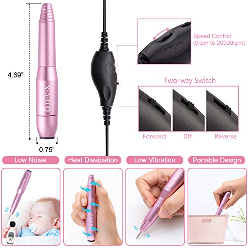 Portable Electric Nail Drill File Machine with Acrylic Nail Kit Set Professio...
