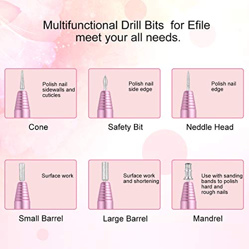 Portable Electric Nail Drill File Machine with Acrylic Nail Kit Set Professio...