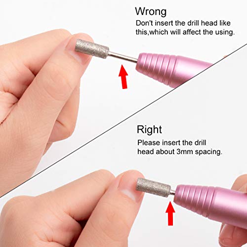 Portable Electric Nail Drill File Machine with Acrylic Nail Kit Set Professio...