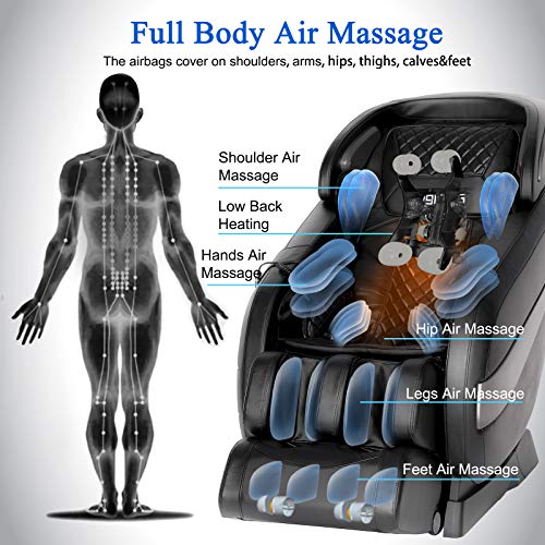 Massage Chair,Zero Gravity SL Track Massage Chair, Full Body Shiatsu Massage ...