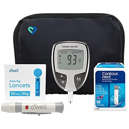 Contour Next EZ Diabetes Testing Kit | Contour Next EZ Blood Glucose Meter, 5...