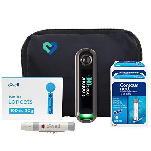 Contour Next ONE Blood Glucose Kit | Contour Next ONE Bluetooth Meter, 100 Co...