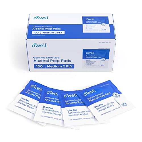 O'WELL Alcohol Prep Pads, 100 Count | Medical & Professional Grade Sterile Al...