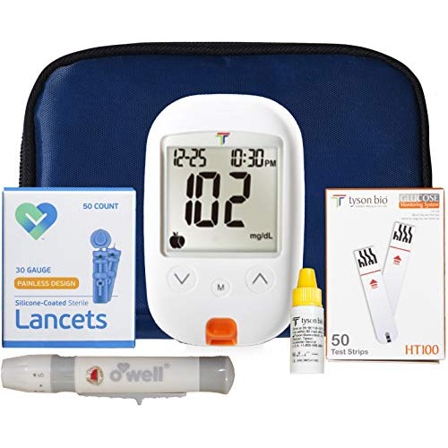 O'WELL Tyson Blood Glucose Monitoring Kit | Starter Kit + 50 Refills | Tyson ...