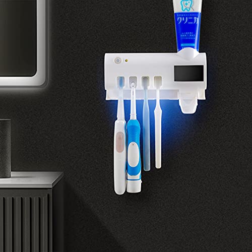 OWLDADDY Toothbrush Holder and Toothpaste Dispenser-Dustproof Dental Storage ...