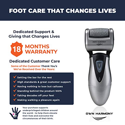 Electric Foot Callus Remover, Feet Scrubber: Own Harmony Rechargeable Mens Pe...