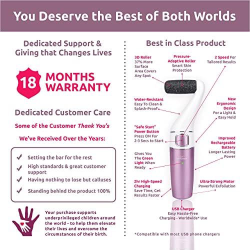 Own Harmony Professional Pedi Foot Care for Women: Rechargeable Pedicure Tool...