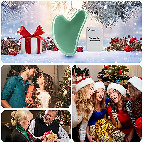 Gua Sha Facial Tool, GuaSha Massage Tool Natural Jade Stone Universal Facial ...