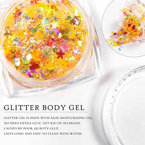 Ownest 12 Colors Holographic Chunky Glitter Gel Set, Christmas Party Makeup F...